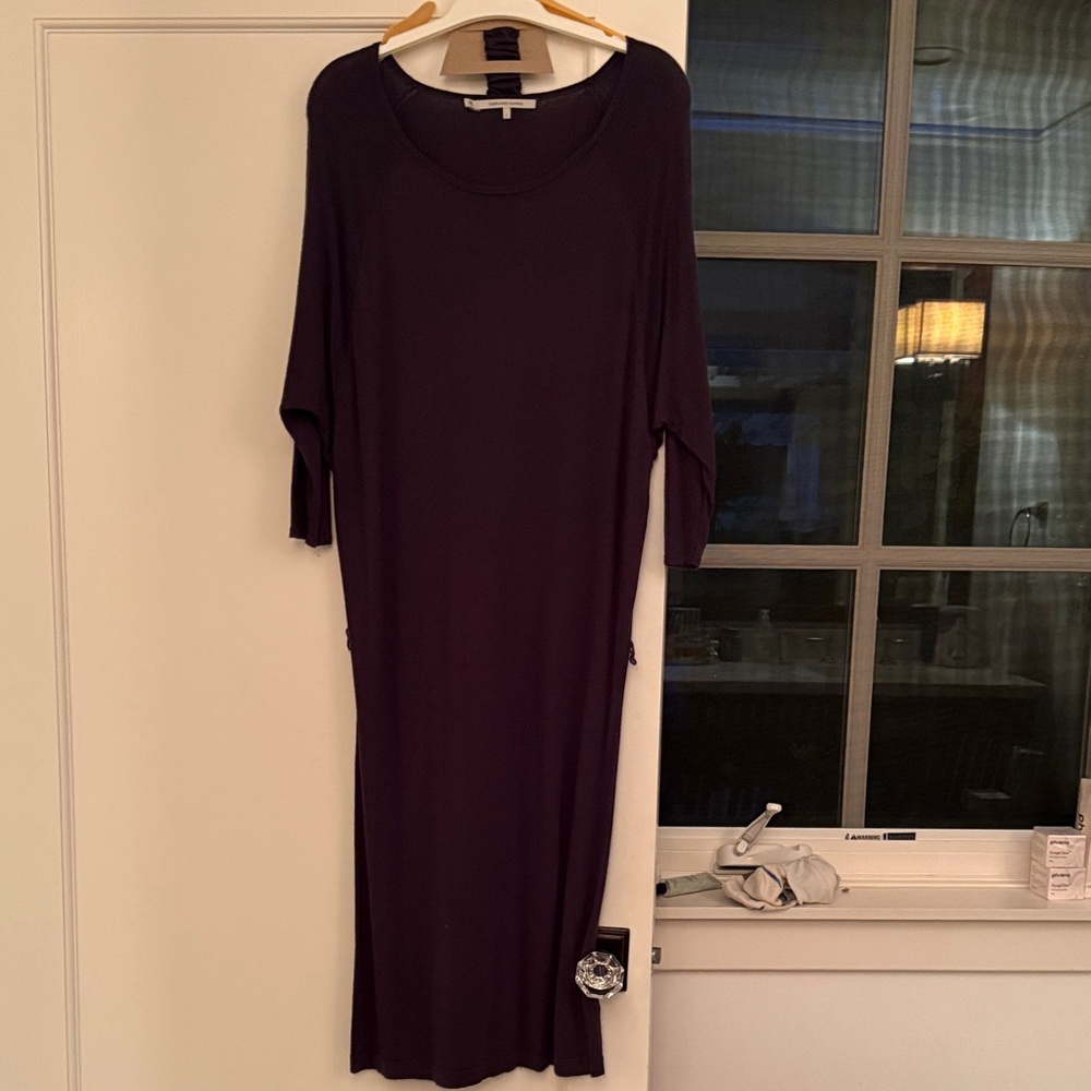 Gerard Darel Long Sleeve Maxi Dress in Darl Grey with Belt